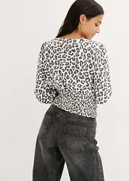Kurze Bluse mit Raffungen, bonprix