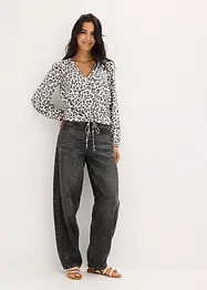 Kurze Bluse mit Raffungen, bonprix