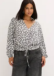 Kurze Bluse mit Raffungen, bonprix