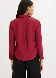 Bluse mit Wickel-Detail aus strukturiertem Material, bonprix