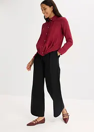 Bluse mit Wickel-Detail aus strukturiertem Material, bonprix