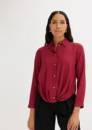 Bluse mit Wickel-Detail aus strukturiertem Material, bonprix