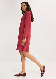 Kurzes Kleid mit Volant aus Punto di Roma, bonprix