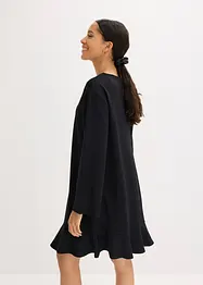 Kurzes Kleid mit Volant aus Punto di Roma, bonprix