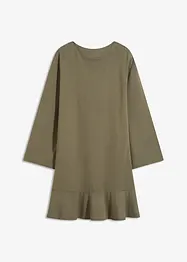 Kurzes Kleid mit Volant aus Punto di Roma, bonprix