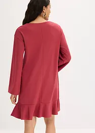 Kurzes Kleid mit Volant aus Punto di Roma, bonprix