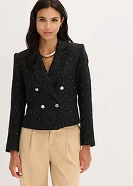 Doppelreihiger Kurzblazer mit Strukturmuster, bonprix