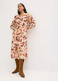 Bedrucktes Midikleid mit Lurex, bonprix