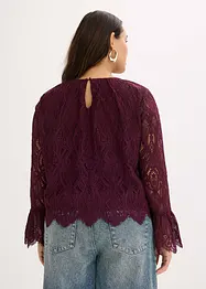 Spitzen-Bluse mit Volants, bonprix