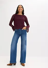 Spitzen-Bluse mit Volants, bonprix