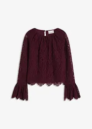 Spitzen-Bluse mit Volants, bonprix