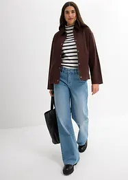 Twill-Jacke mit Cordkragen, bonprix