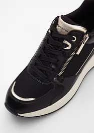 Stylischer Tamaris Sneaker mit glitzerndem Obermaterial und Details in Schlangen- und Lackoptik, Tamaris