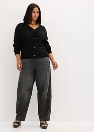 Ajour-Strickjacke aus Baumwolle, bonprix