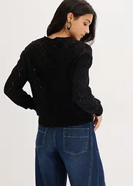Ajour-Strickjacke aus Baumwolle, bonprix