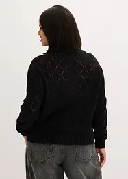 Ajour-Strickjacke aus Baumwolle, bonprix