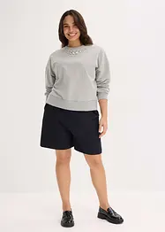 Oversize-Sweatshirt mit Strass aus Baumwolle, bonprix