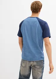 Henleyshirt, Kurzarm in gewaschener Optik aus reiner Bio-Baumwolle, bonprix