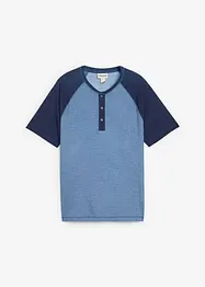 Henleyshirt, Kurzarm in gewaschener Optik aus reiner Bio-Baumwolle, bonprix