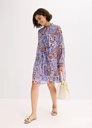 Robe-tunique en mousseline avec col lavallière, bonprix