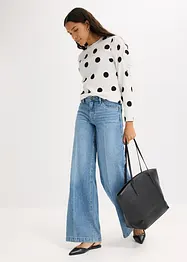 Langarmshirt aus strukturiertem Crêpe, bonprix