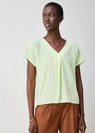 Shirt mit Seidenanteil und Webeinsatz, bonprix