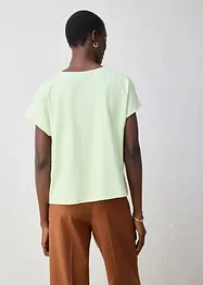 Shirt mit Seidenanteil und Webeinsatz, bonprix