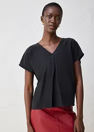 Shirt mit Seidenanteil und Webeinsatz, bonprix