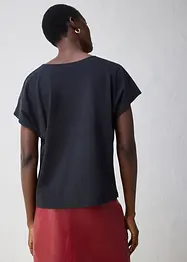 Shirt mit Seidenanteil und Webeinsatz, bonprix