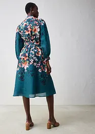 Midikleid aus Ramie (2 tlg.Set mit Gürtel), bonprix