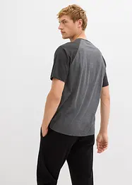 T-shirt délavé col tunisien 100% coton, bonprix