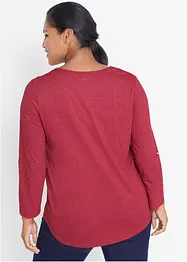 T-shirt col tunisien boutonné à manches longues, bonprix