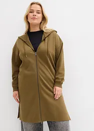 Long gilet zippé en molleton, base fendue sur les côtés, bonprix