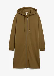Long gilet zippé en molleton, base fendue sur les côtés, bonprix