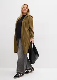 Long gilet zippé en molleton, base fendue sur les côtés, bonprix