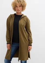 Long gilet zippé en molleton, base fendue sur les côtés, bonprix
