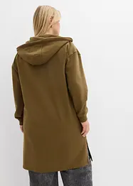 Long gilet zippé en molleton, base fendue sur les côtés, bonprix