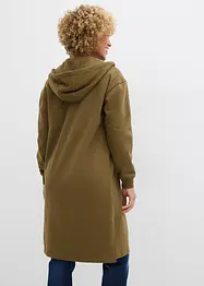 Long gilet zippé en molleton, base fendue sur les côtés, bonprix