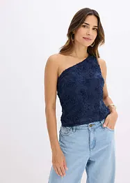 Top brodé une épaule, bonprix