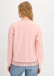 Sweat à empiècement en dentelle, bonprix