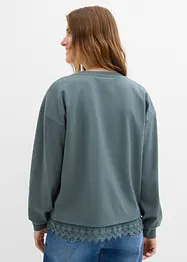 Sweat à empiècement en dentelle, bonprix