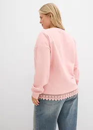 Sweatshirt mit Spitzenbesatz, bonprix