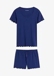 Pyjashort avec T-shirt à col boutonné, bonprix
