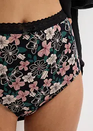 Lot de 4 slips coton taille haute, bonprix