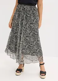 Jupe en jersey-mesh à taille élastiquée, bonprix