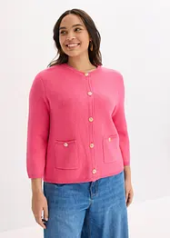 Gilet court en maille avec boutons décoratifs, bonprix