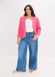 Gilet court en maille avec boutons décoratifs, bonprix