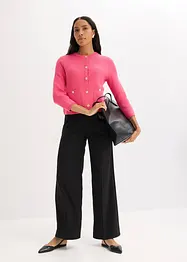 Gilet court en maille avec boutons décoratifs, bonprix