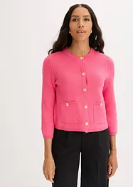 Gilet court en maille avec boutons décoratifs, bonprix