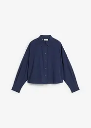 Kurze Oversize Bluse mit Seidenanteil, bonprix